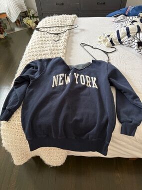 Navy "NEW YORK" Crewneck Sweatshirt Brandy Melville